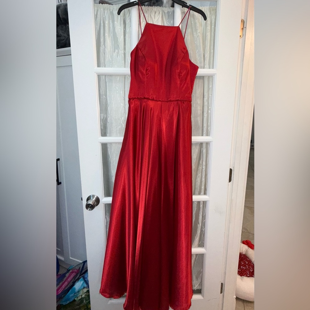 BETSY & ADAM Red Satin Dress